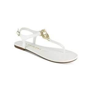 Tahari Girl Tawnie Thong Flat Sandals White Women's US 7M